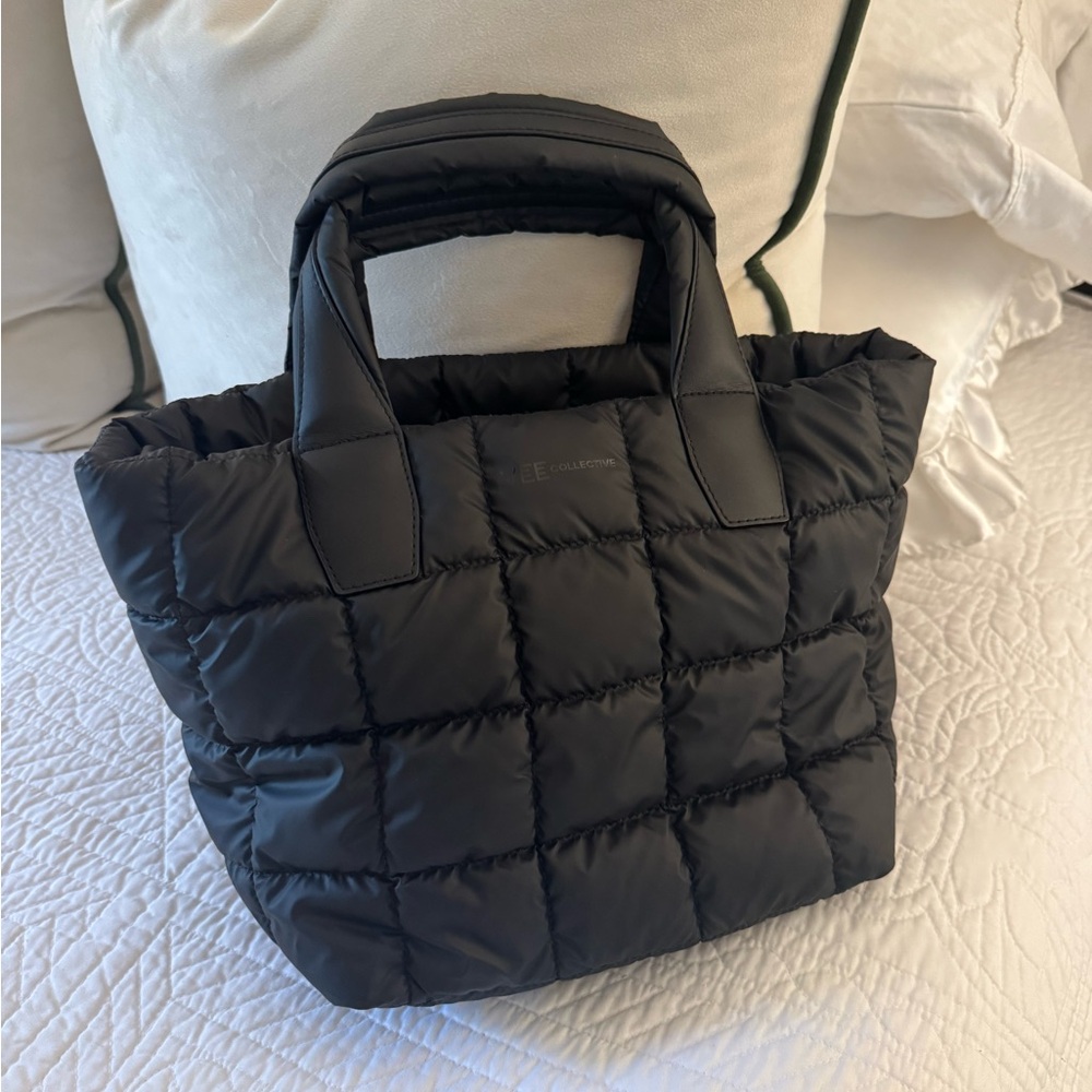 Vee Collective Black Quilted Tote Bag